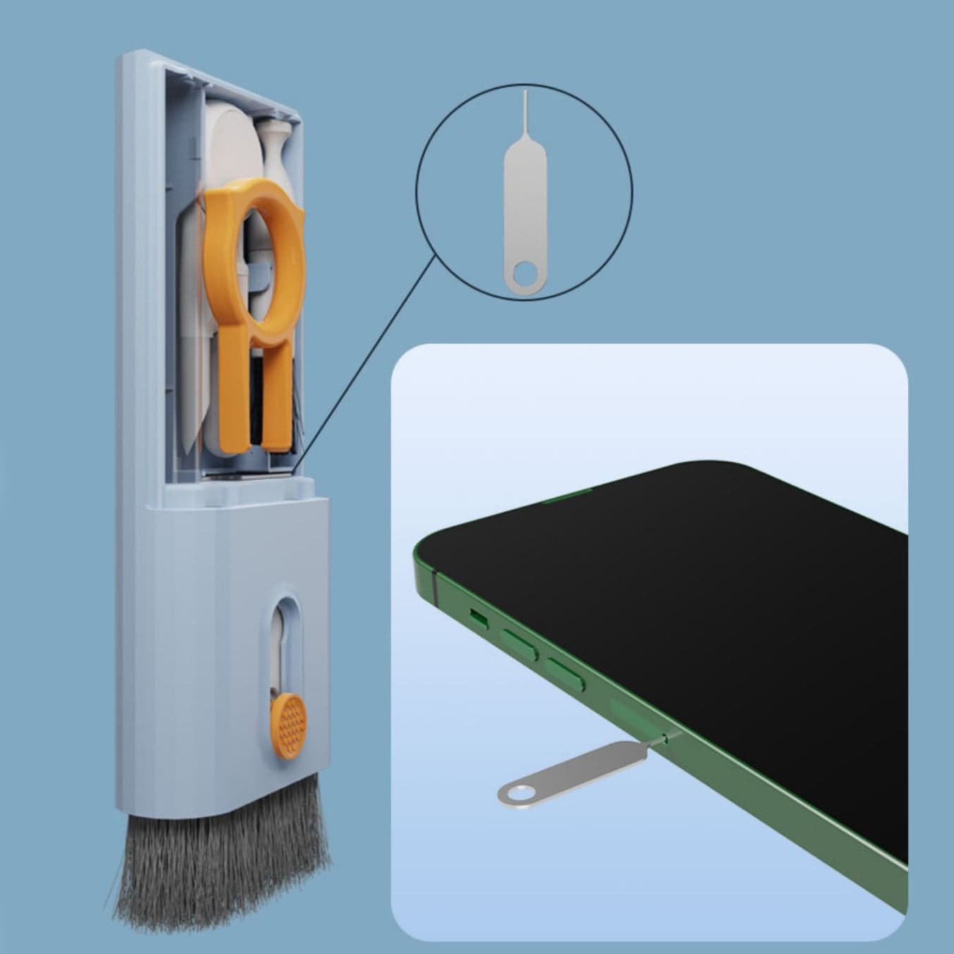 Bình xịt vệ sinh làm sạch màn hình điện thoại - Bộ dụng cụ vệ sinh Laptop Bàn phím Tai nghe đa năng 10in1 - 8