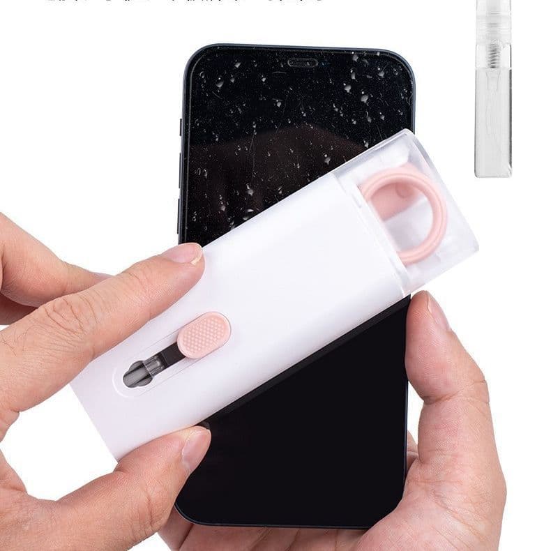 Bình xịt vệ sinh làm sạch màn hình điện thoại - Bộ dụng cụ vệ sinh Laptop Bàn phím Tai nghe đa năng 7in1 - 8