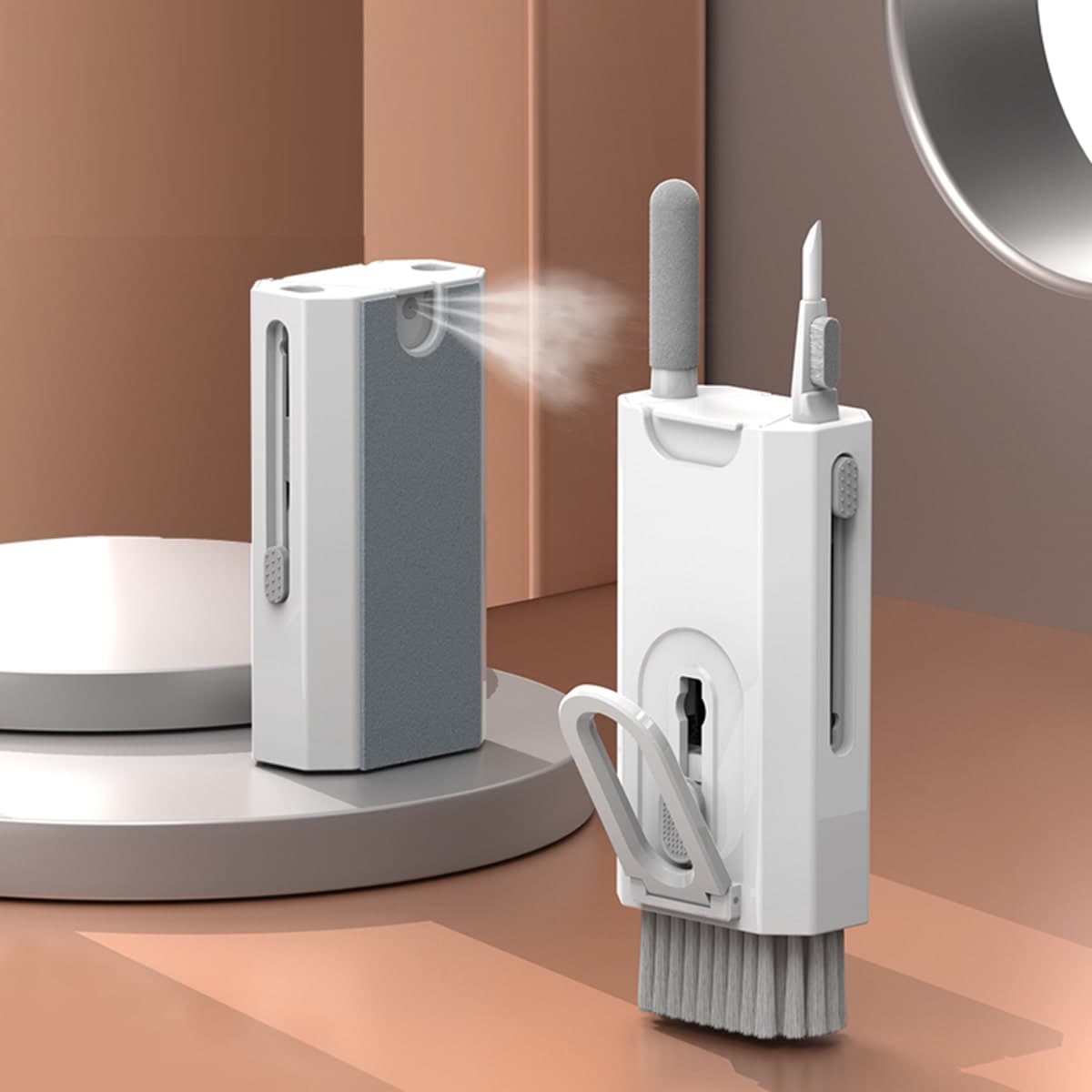 Bình xịt vệ sinh làm sạch màn hình điện thoại - Bộ dụng cụ vệ sinh Laptop Bàn phím Tai nghe đa năng 8in1 - 10