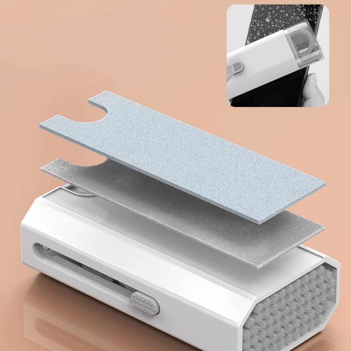 Bình xịt vệ sinh làm sạch màn hình điện thoại - Bộ dụng cụ vệ sinh Laptop Bàn phím Tai nghe đa năng 8in1 - 7