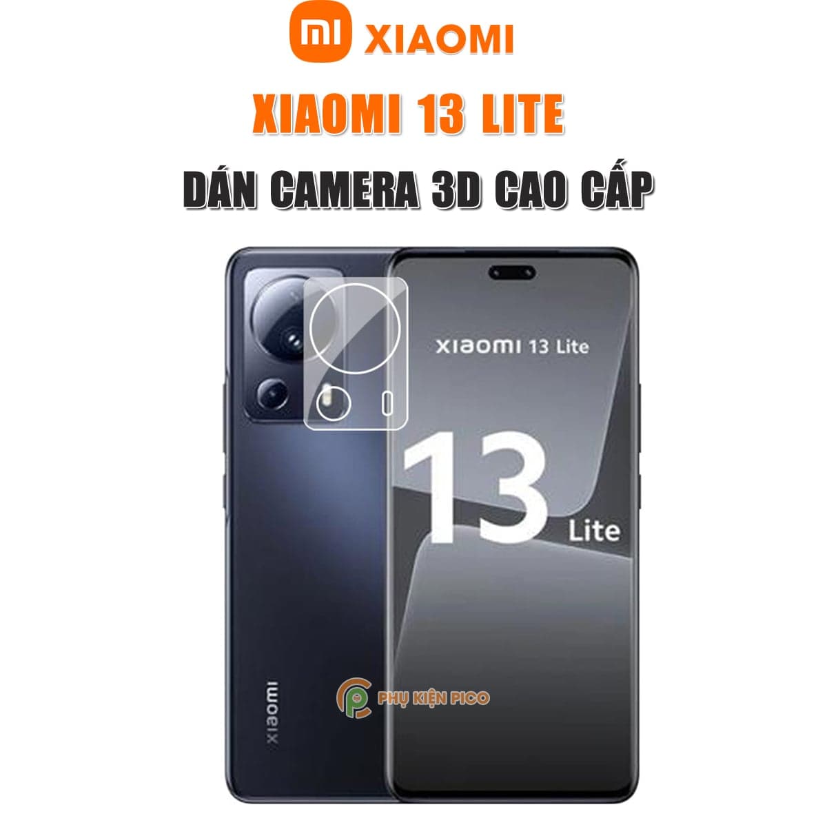 Dán camera Xiaomi 13 Lite thấu kính nổi 3D - Cường lực camera Xiaomi Mi 13 Lite độ cứng 9H trong suốt