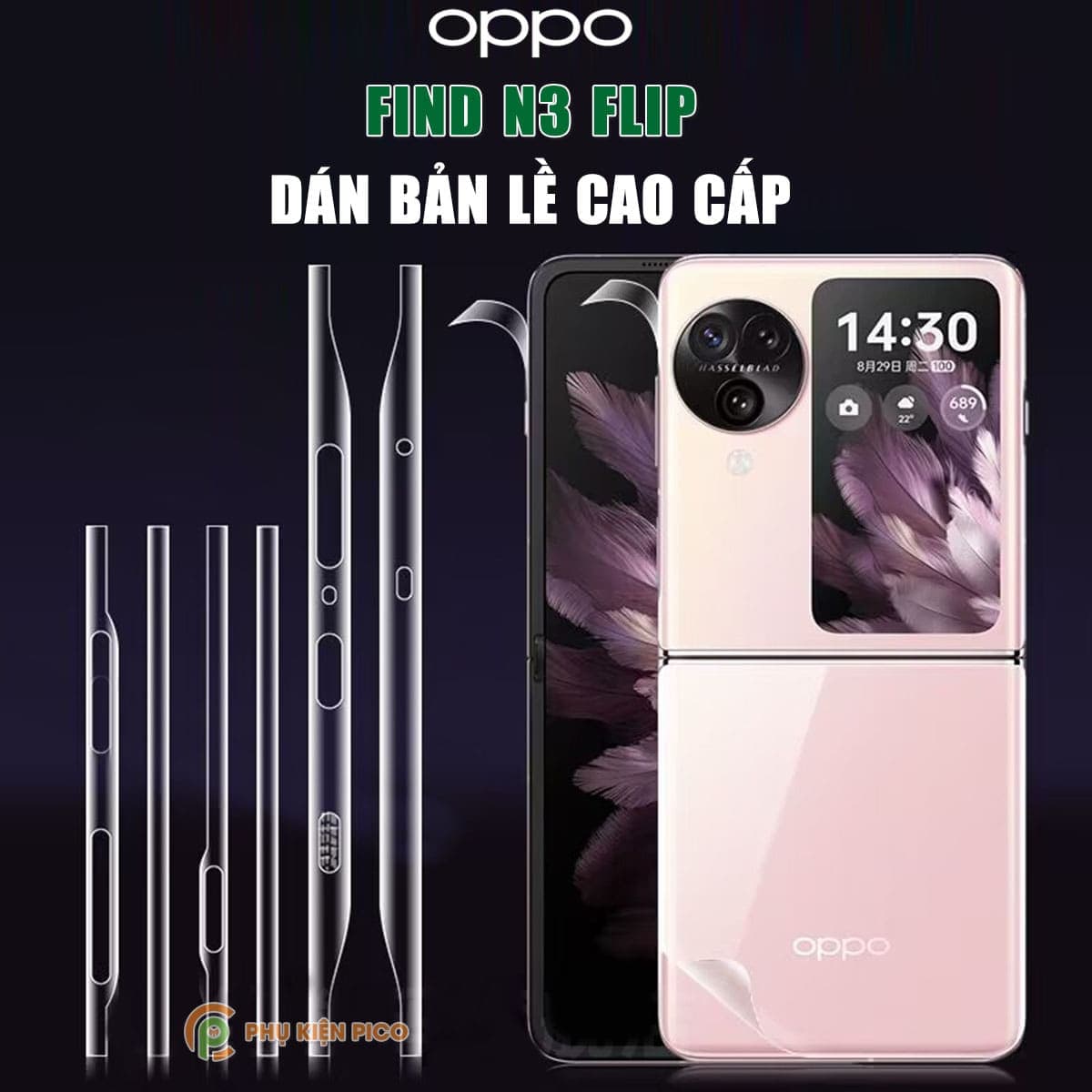 Dán viền Find N3 Flip - Dán bảo vệ khung viền Oppo Find N3 Flip PPF cao cấp dẻo - 2 Bộ