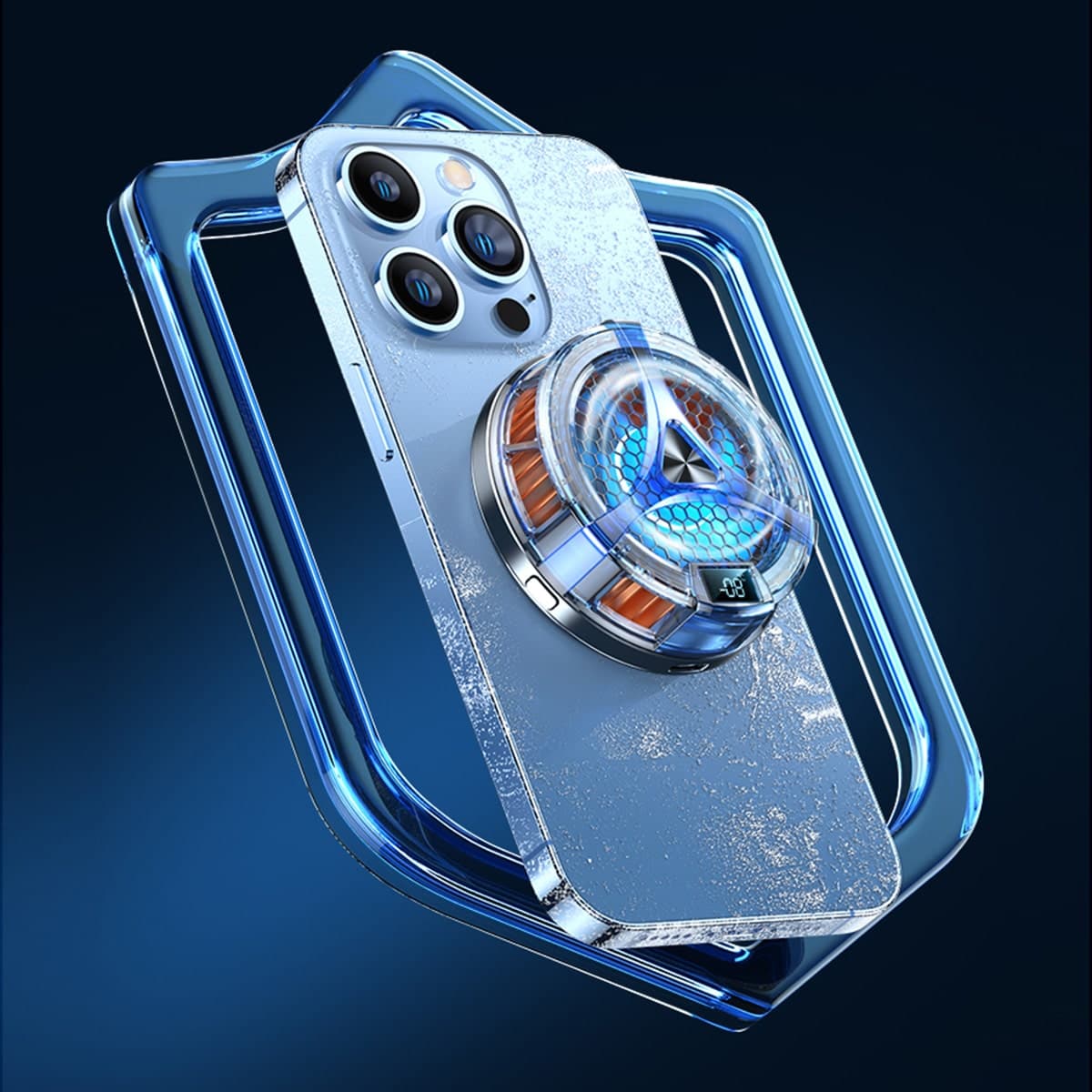 Quạt tản nhiệt điện thoại sò lạnh từ tính X36 Pro V2 có sạc không dây màn hình hiển thị nhiệt độ Led RGB - 3