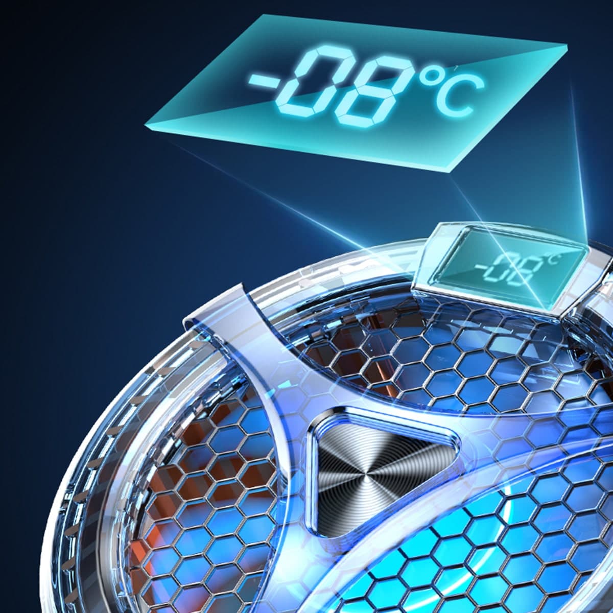 Quạt tản nhiệt điện thoại sò lạnh từ tính X36 Pro V2 có sạc không dây màn hình hiển thị nhiệt độ Led RGB - 7