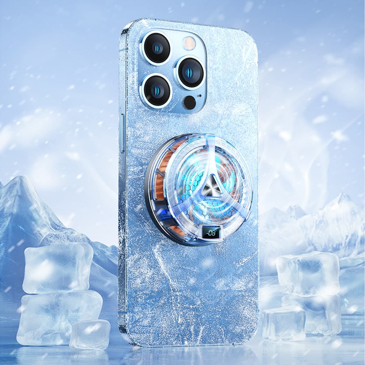 Quạt tản nhiệt điện thoại sò lạnh từ tính X36 Pro V2 có sạc không dây màn hình hiển thị nhiệt độ Led RGB - 6