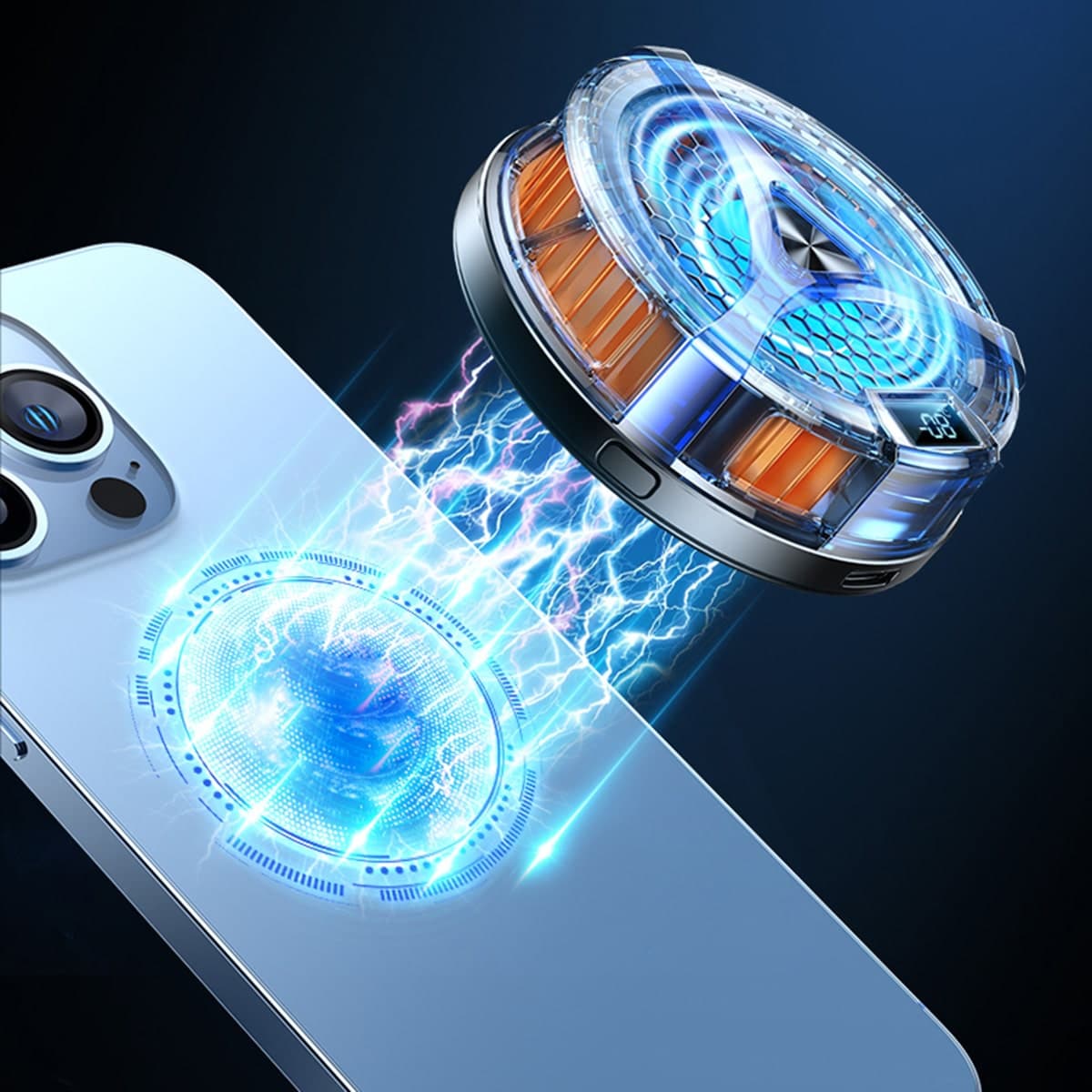 Quạt tản nhiệt điện thoại sò lạnh từ tính X36 Pro V2 có sạc không dây màn hình hiển thị nhiệt độ Led RGB - 4