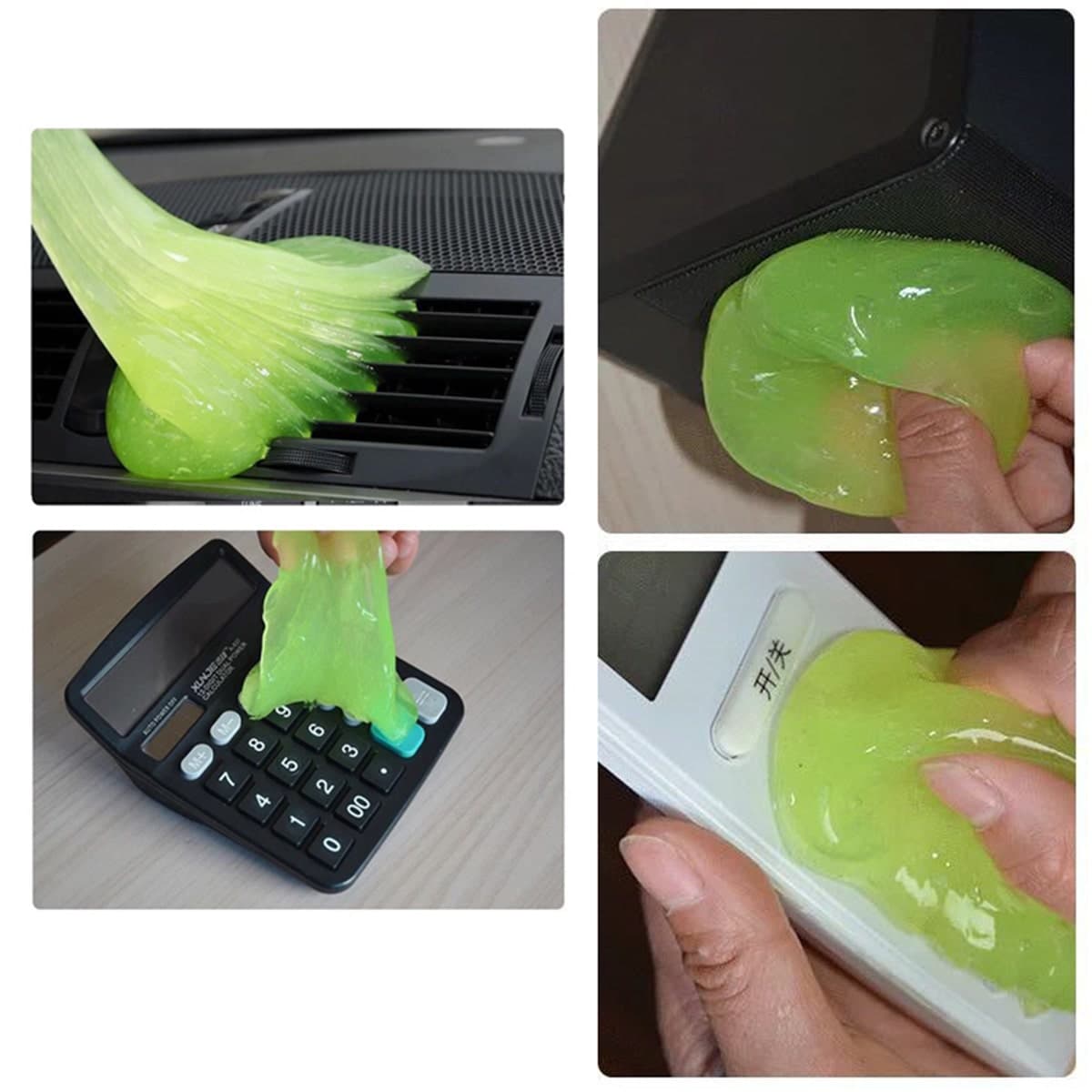 Gel vệ sinh bàn phím, điều khiển TV, lỗ thông hơi điều hòa, lỗ thông hơi trên ô tô đa năng Super Clean màu xanh túi 80 gram - 3
