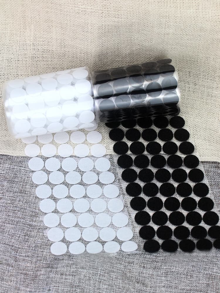 Băng dính gai Velcro tròn, khóa nhám có sẵn keo dán các loại đường kính 1.2cm 1.5cm 2cm - 3
