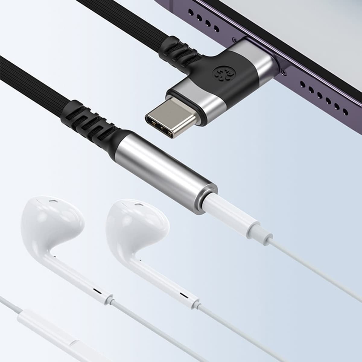 Cáp chuyển đổi tai nghe 3.5mm Iphone và Androi Type C 2in1 ra 3.5mm dùng cho mọi máy - 4