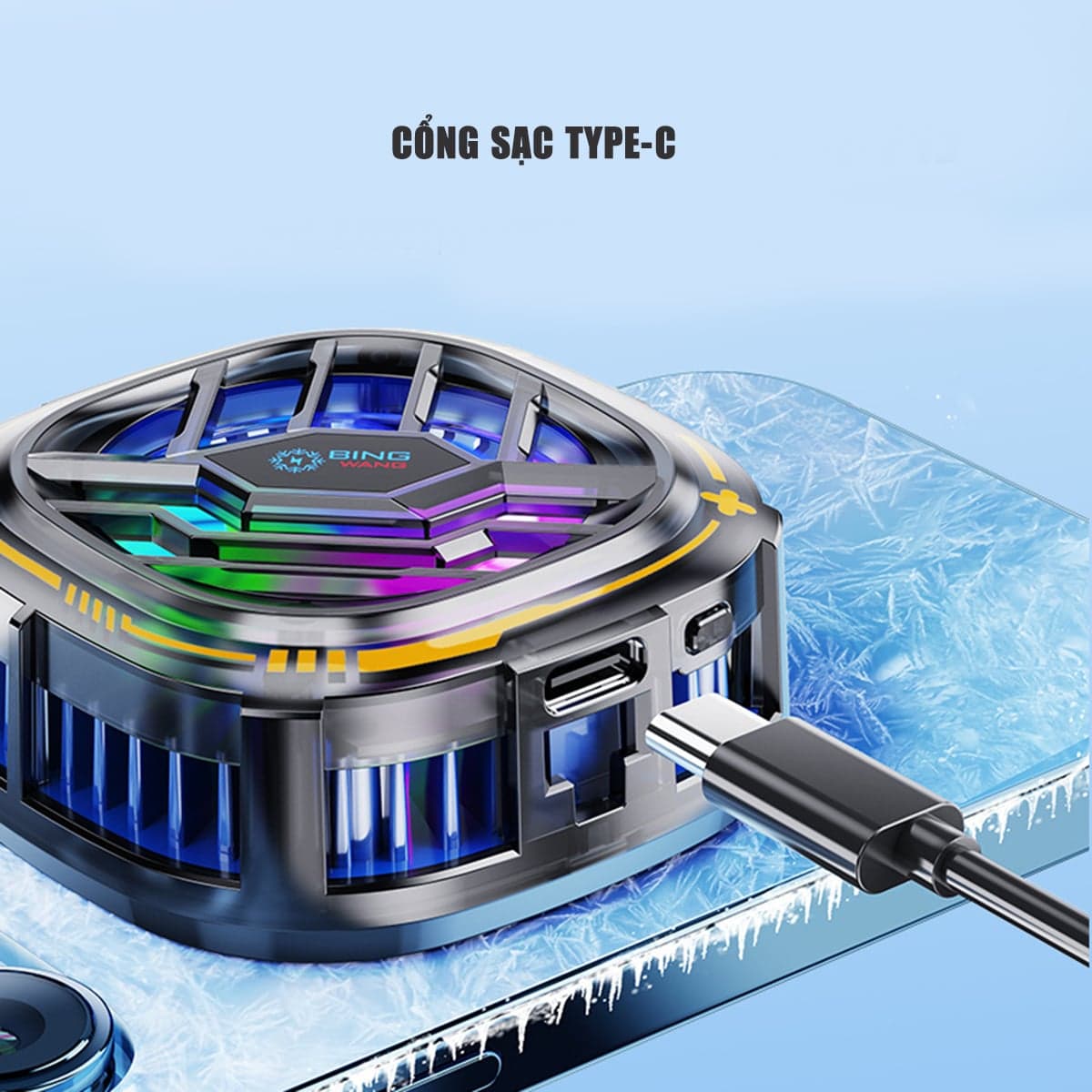 Quạt tản nhiệt điện thoại máy tính bảng X76 sò lạnh từ tính Led RGB Gaming màn hình hiển thị nhiệt độ - 6