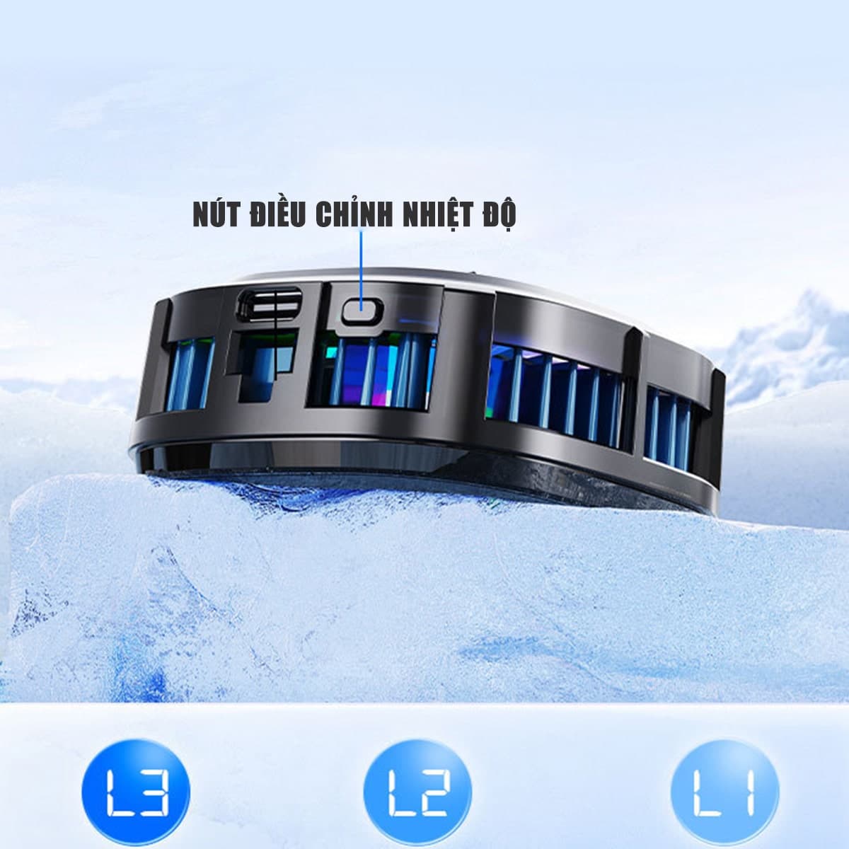 Quạt tản nhiệt điện thoại máy tính bảng X76 sò lạnh từ tính Led RGB Gaming màn hình hiển thị nhiệt độ - 4