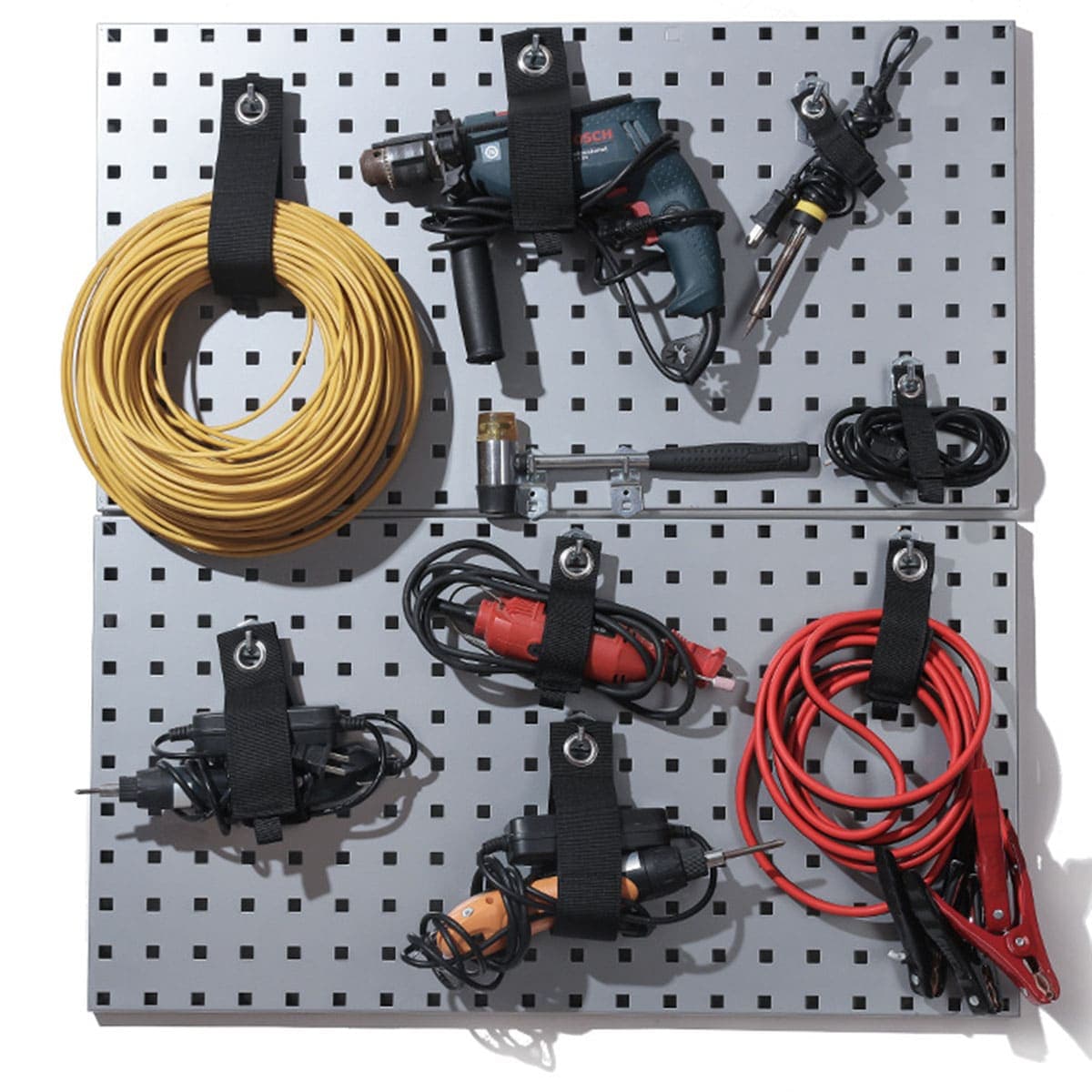 Băng gai dính chịu tải nặng có lỗ treo tường - Velcro Dây quấn vòi nước, dây điện, dây cáp, dụng cụ sửa chữa cỡ lớn hỗ trợ treo móc - 2