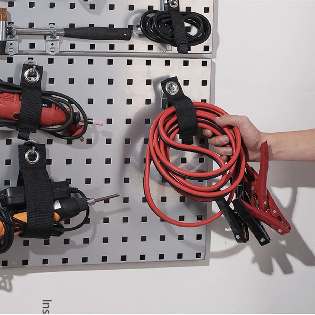 Băng gai dính chịu tải nặng có lỗ treo tường - Velcro Dây quấn vòi nước, dây điện, dây cáp, dụng cụ sửa chữa cỡ lớn hỗ trợ treo móc - 5