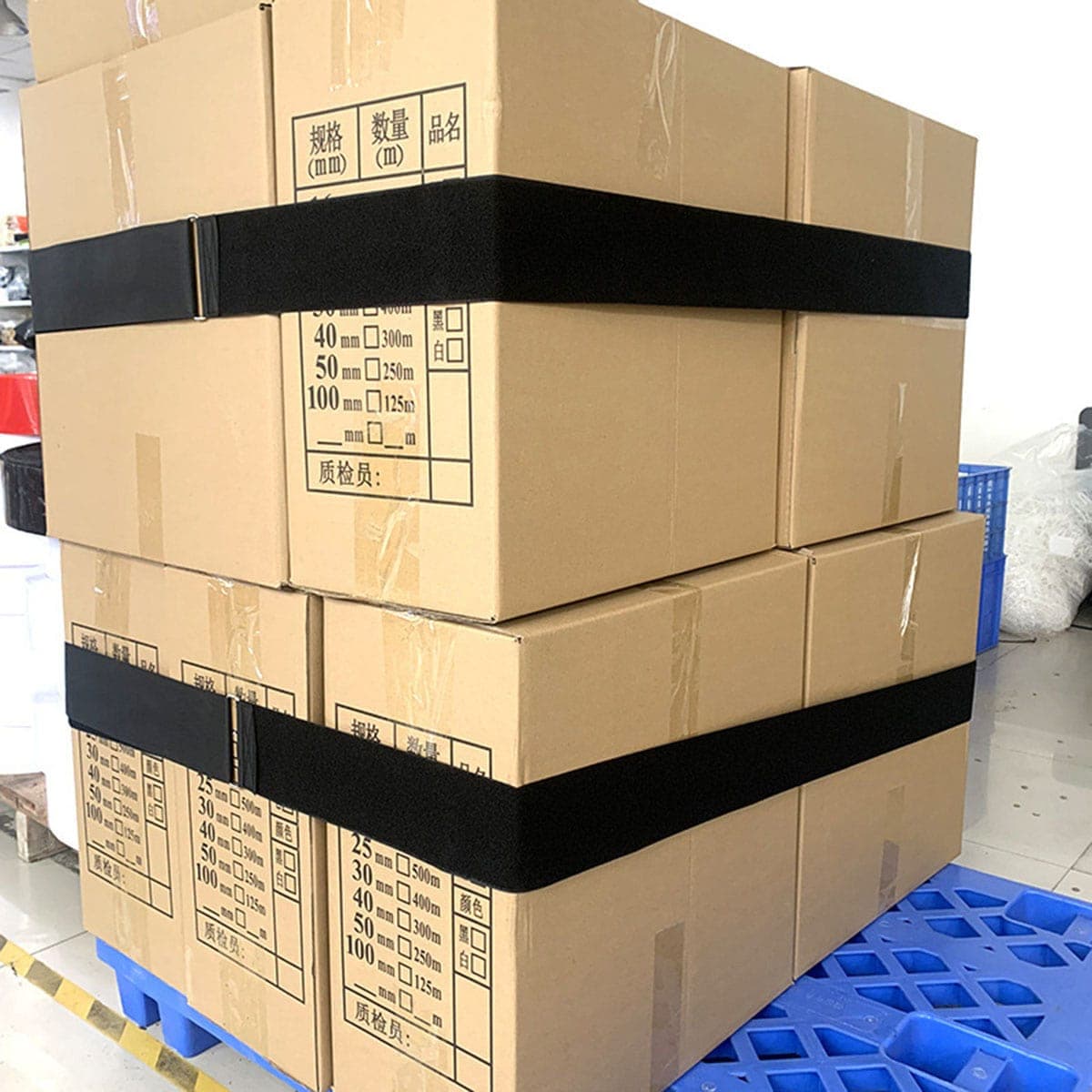 Băng gai dính Velcro buộc thùng hàng Pallet - Dây đai quấn chở hàng 2 mặt cố định khóa ngược tự dính - 3