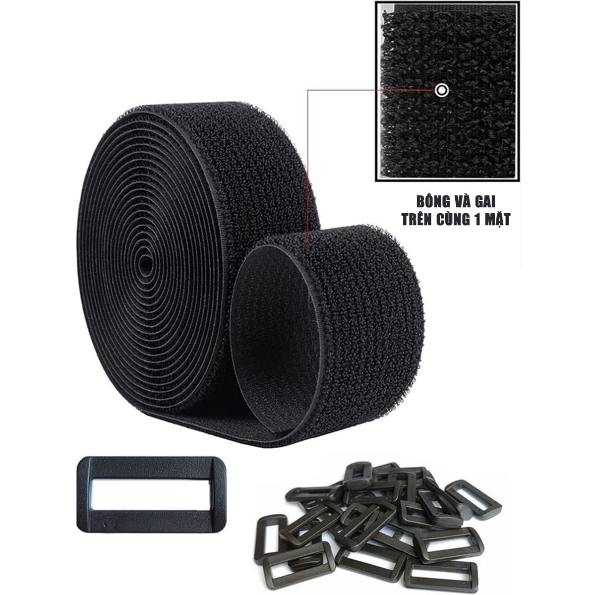 Băng gai dính cố định đồ vật có khóa nhựa - Dây Velcro buộc đồ tự dính đa năng tự dính - 8