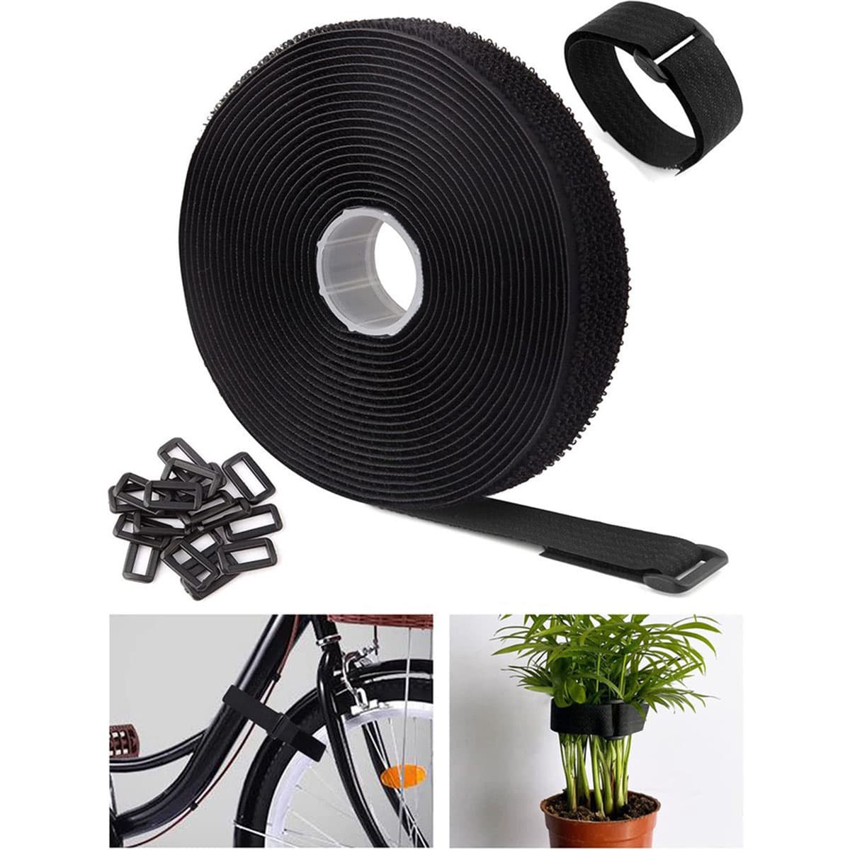 Băng gai dính cố định đồ vật có khóa nhựa - Dây Velcro buộc đồ tự dính đa năng tự dính - 6