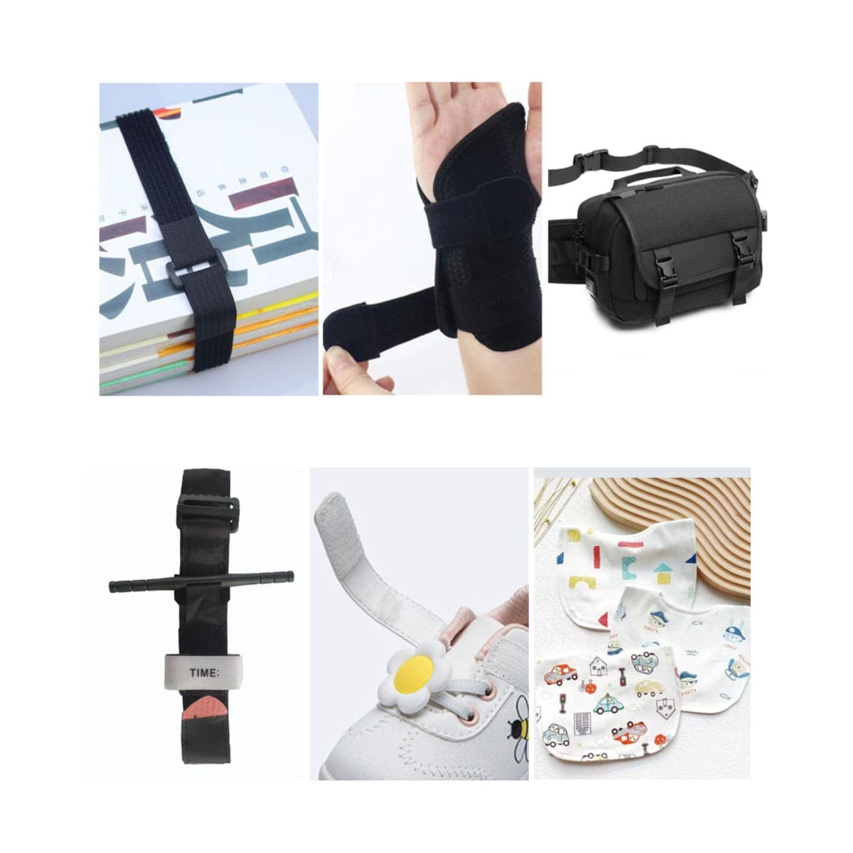 Băng gai dính cố định đồ vật có khóa nhựa - Dây Velcro buộc đồ tự dính đa năng tự dính - 7