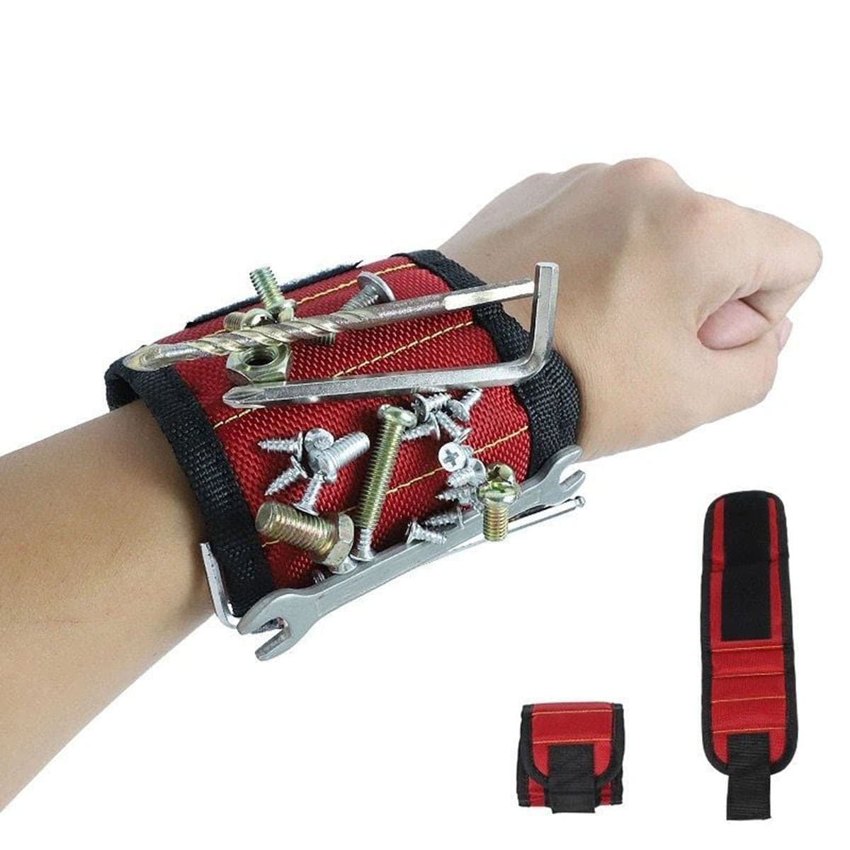 Dây đeo cổ tay nam châm hút đinh vít, Đai đeo đựng Bu Lông - Băng đai từ tính giữ mũi Khoan - Túi đựng dụng cụ sửa chữa - 2