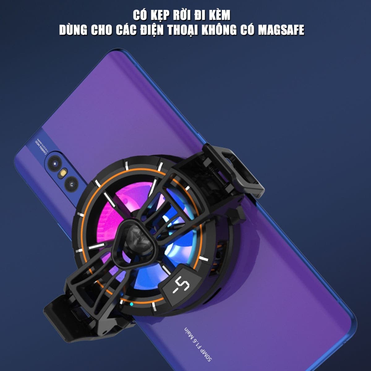 Quạt tản nhiệt điện thoại sò lạnh từ tính X78 Pro màn hình hiển thị nhiệt độ Led RGB - 2