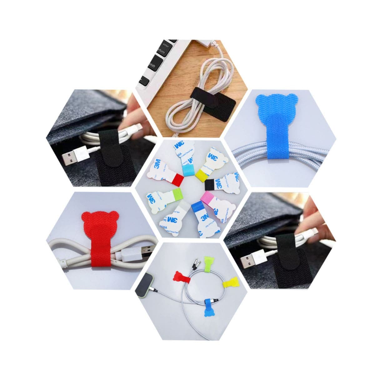 Băng gai dính có keo dính tường Velcro quấn cáp sạc băng dính quấn tai nghe dính cố định - 7