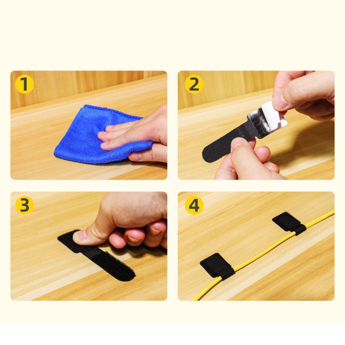 Băng gai dính có keo dính tường Velcro quấn cáp sạc băng dính quấn tai nghe dính cố định - 8