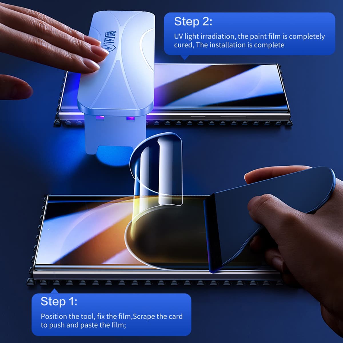 Dán màn hình chống nhìn trộm Samsung S22 Ultra PPF UV Smart Devil full màn hình dẻo - Dán PPF UV Samsung Galaxy S22 Ultra - 8