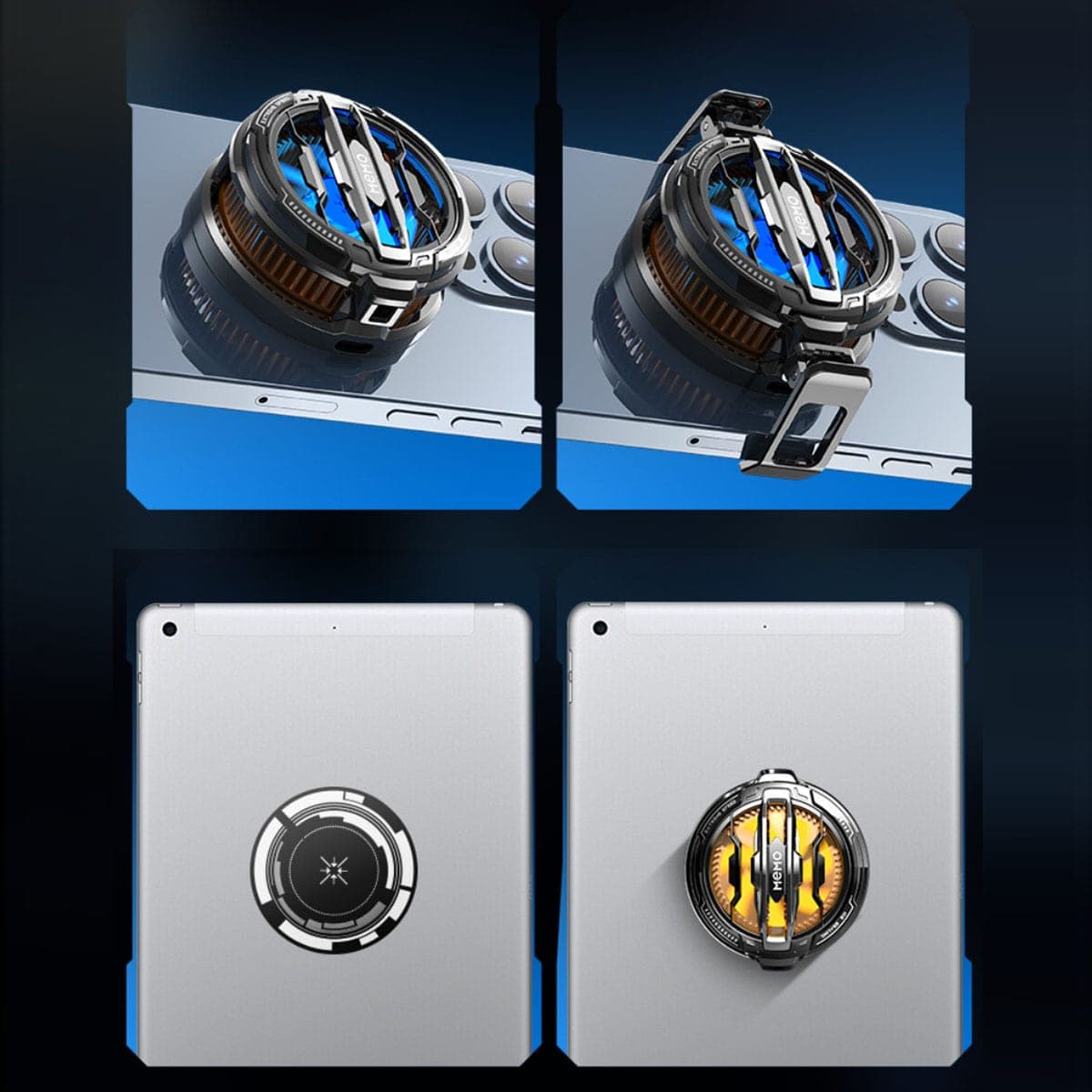 Quạt tản nhiệt điện thoại sò lạnh Memo CX07 từ tính led RGB làm lạnh đóng băng full mặt - 3