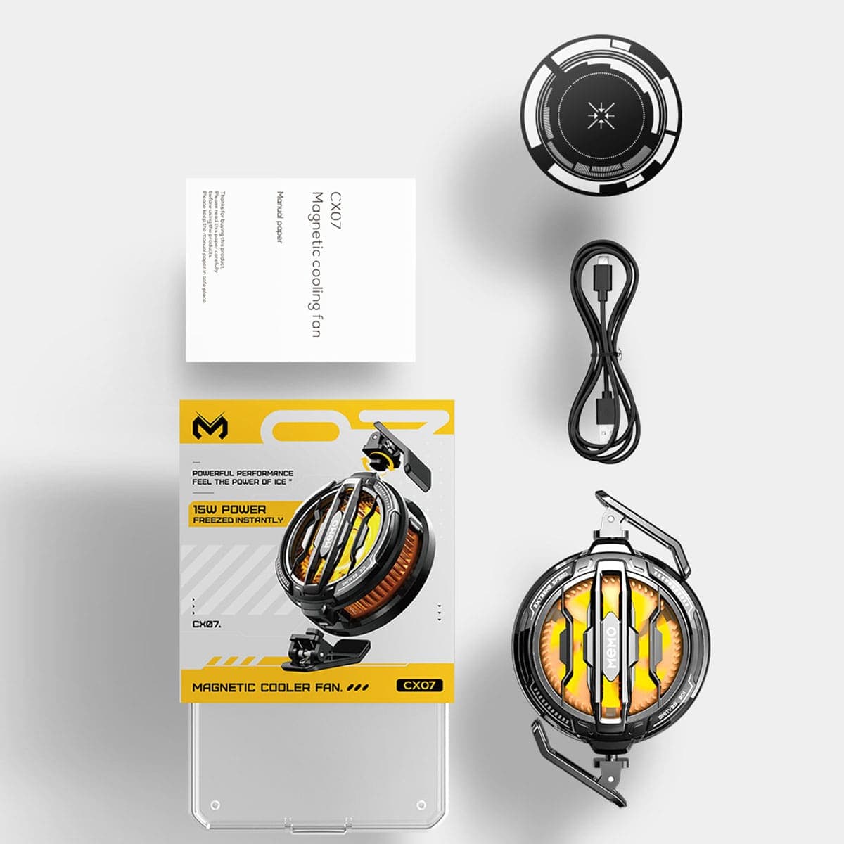 Quạt tản nhiệt điện thoại sò lạnh Memo CX07 từ tính led RGB làm lạnh đóng băng full mặt - 2