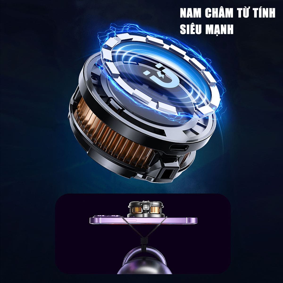 Quạt tản nhiệt điện thoại sò lạnh Memo CX07 từ tính led RGB làm lạnh đóng băng full mặt - 6