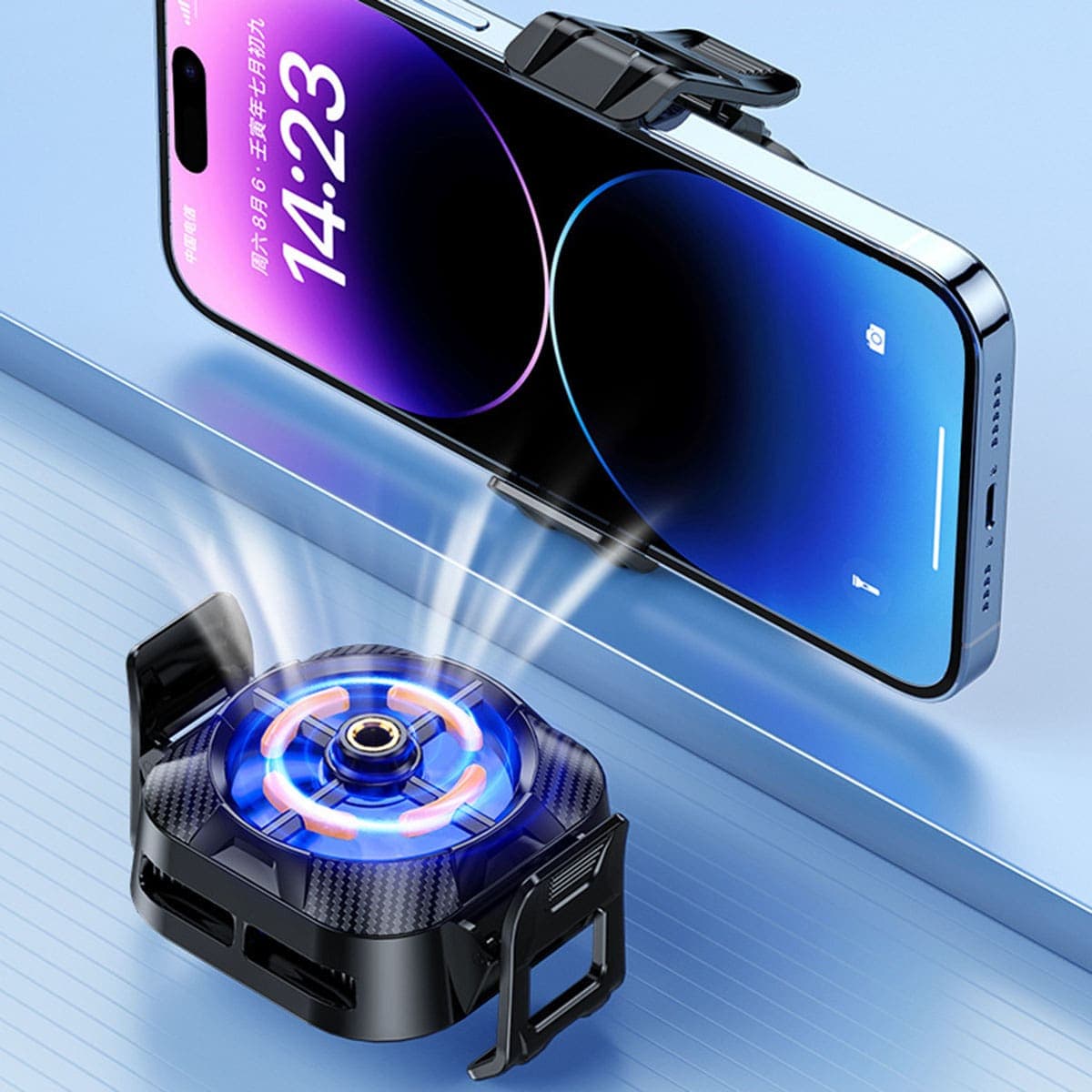 Quạt tản nhiệt điện thoại sò lạnh X94 ngàm kẹp làm mát điện thoại livestream chơi game - 7