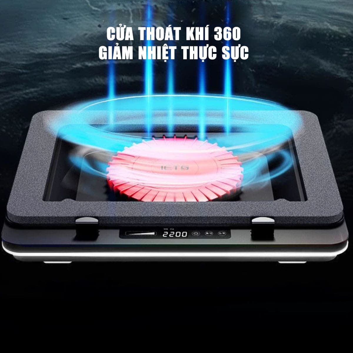 Quạt tản nhiệt laptop IETS GT610 tản khí nén turbo 2200RPM giảm nhiệt thực sự chuyên dụng cho máy tính đồ họa gaming - Đế tản nhiệt Laptop - 3