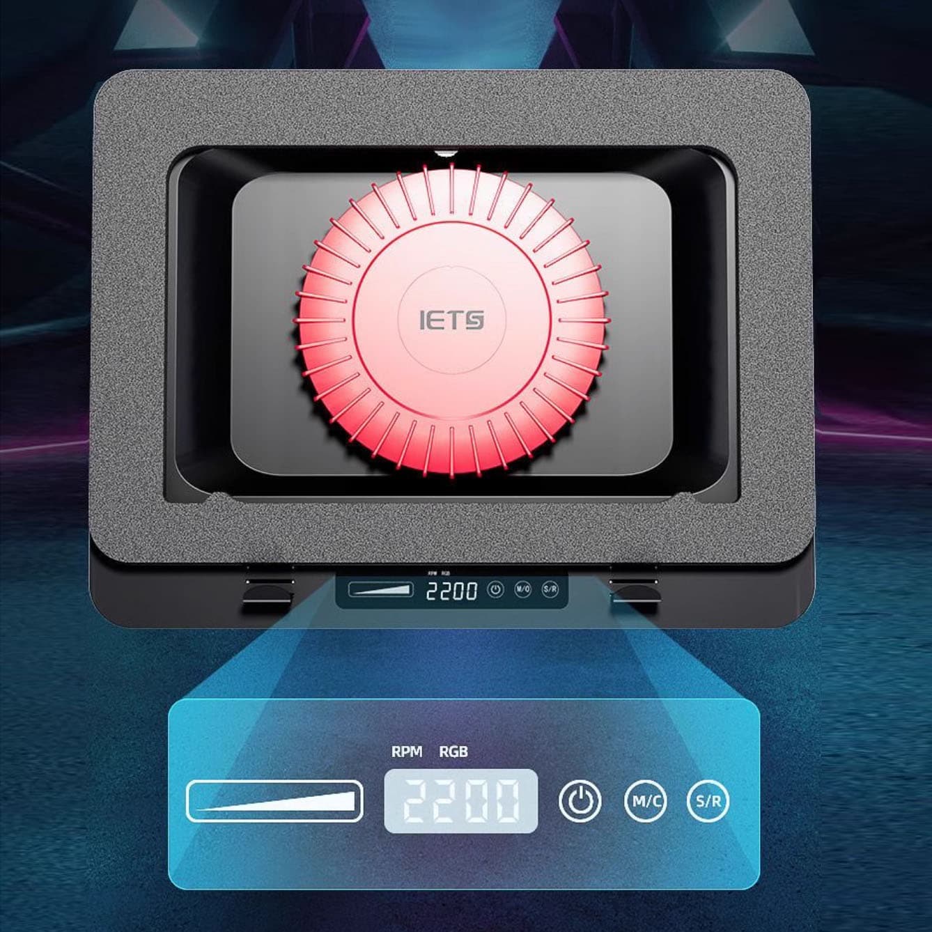 Quạt tản nhiệt laptop IETS GT610 tản khí nén turbo 2200RPM giảm nhiệt thực sự chuyên dụng cho máy tính đồ họa gaming - Đế tản nhiệt Laptop - 4