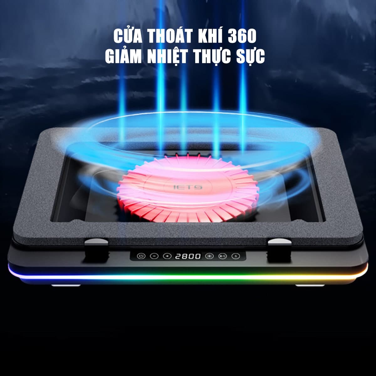 Quạt tản nhiệt laptop IETS GT626 tản khí nén turbo 2800RPM giảm nhiệt thực sự chuyên dụng cho máy tính đồ họa gaming - Đế tản nhiệt Laptop - 4