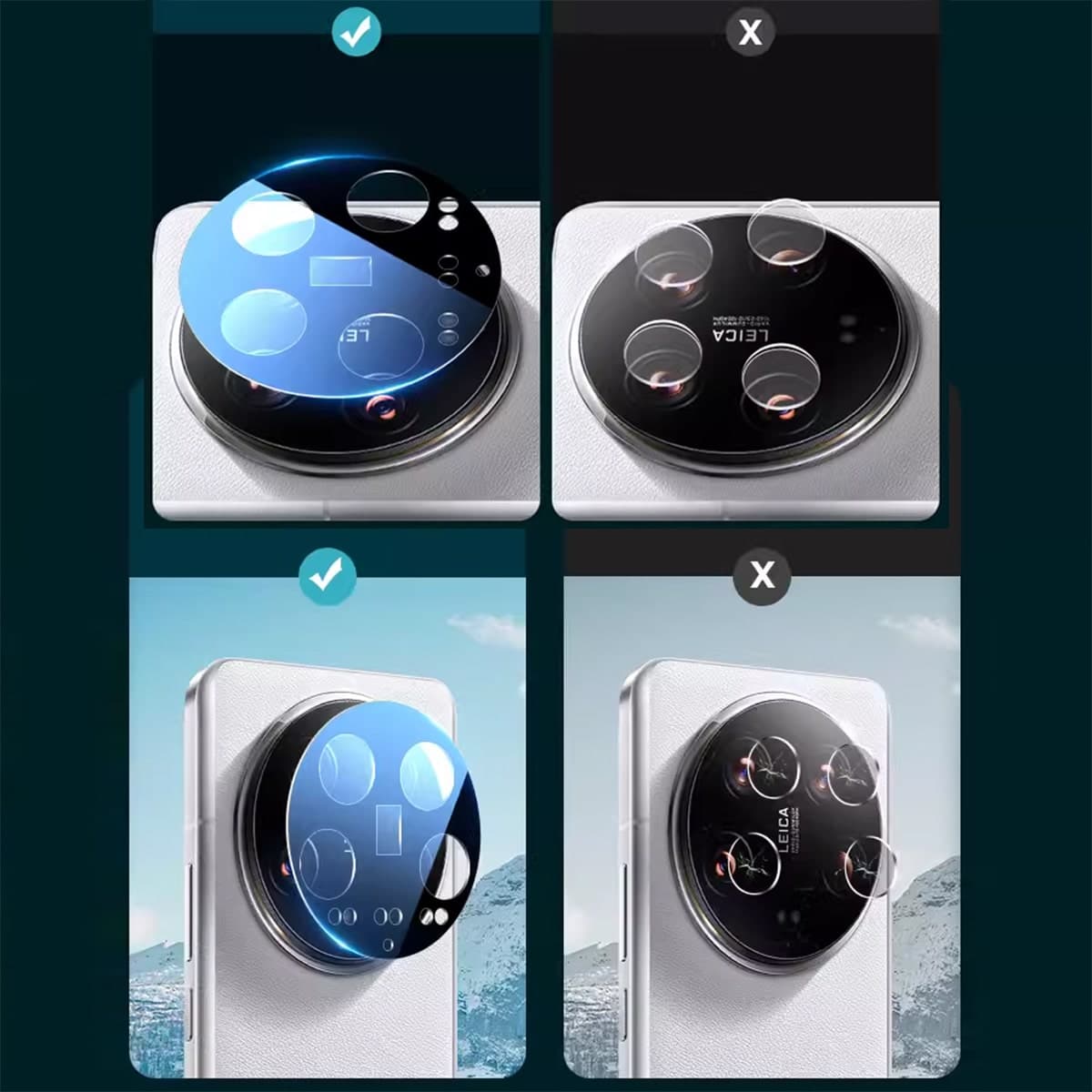 Dán camera Xiaomi 14 Ultra thấu kính nổi 3D - Cường lực camera Xiaomi 14 Ultra độ cứng 9H trong suốt - 4