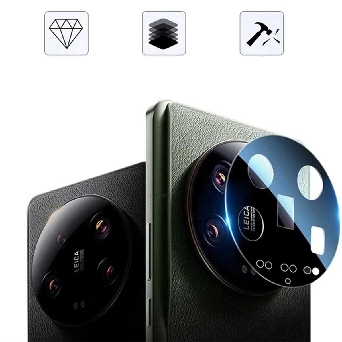 Dán camera Xiaomi 14 Ultra thấu kính nổi 3D - Cường lực camera Xiaomi 14 Ultra độ cứng 9H trong suốt - 6