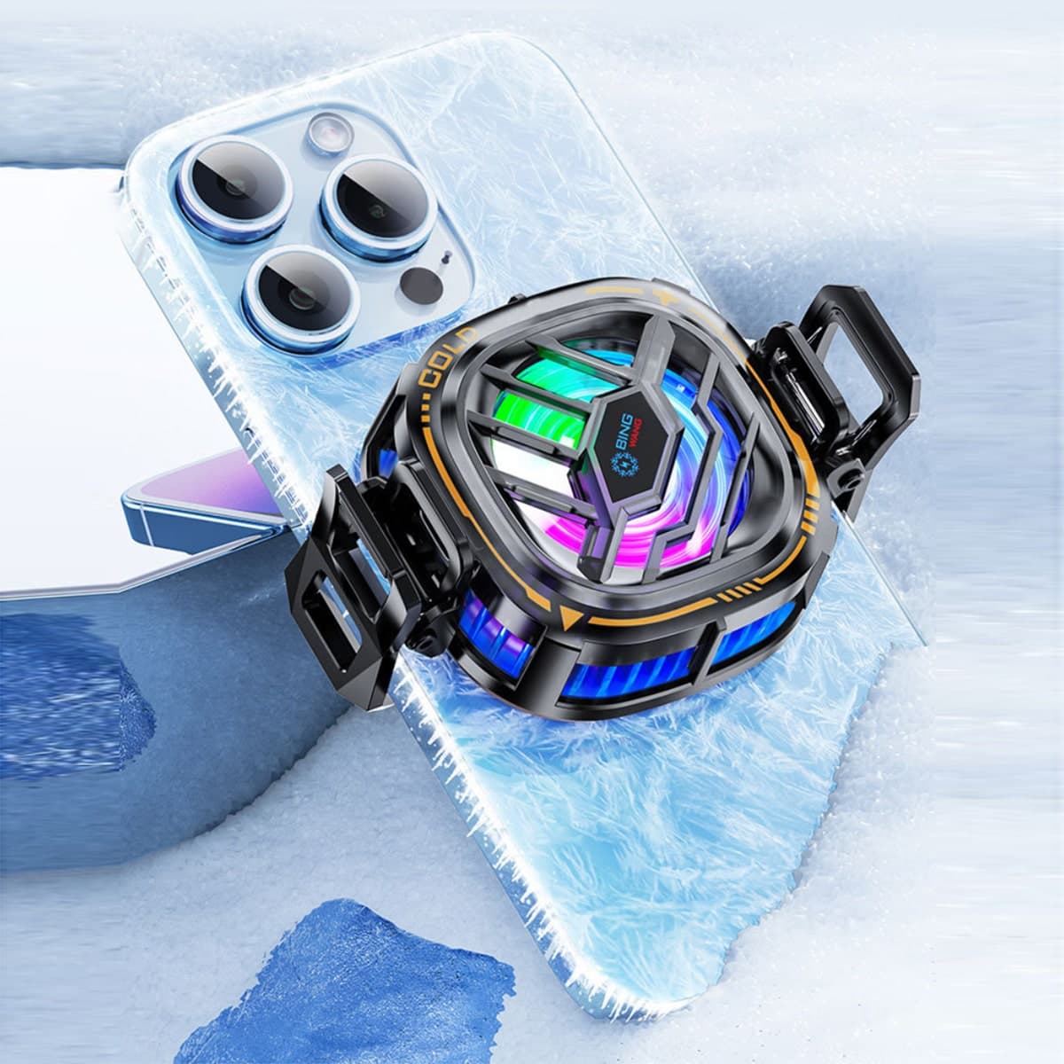 Quạt tản nhiệt điện thoại máy tính bảng X76 Pro sò lạnh từ tính Led RGB Gaming giảm nhiệt sâu có thể đóng băng - 6