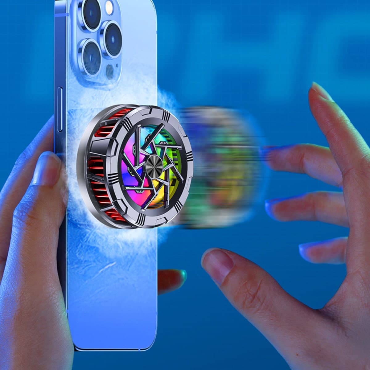 Quạt tản nhiệt điện thoại máy tính bảng AL11 Pro sò lạnh từ tính 15W 2024 led RGB làm lạnh đóng băng - 5