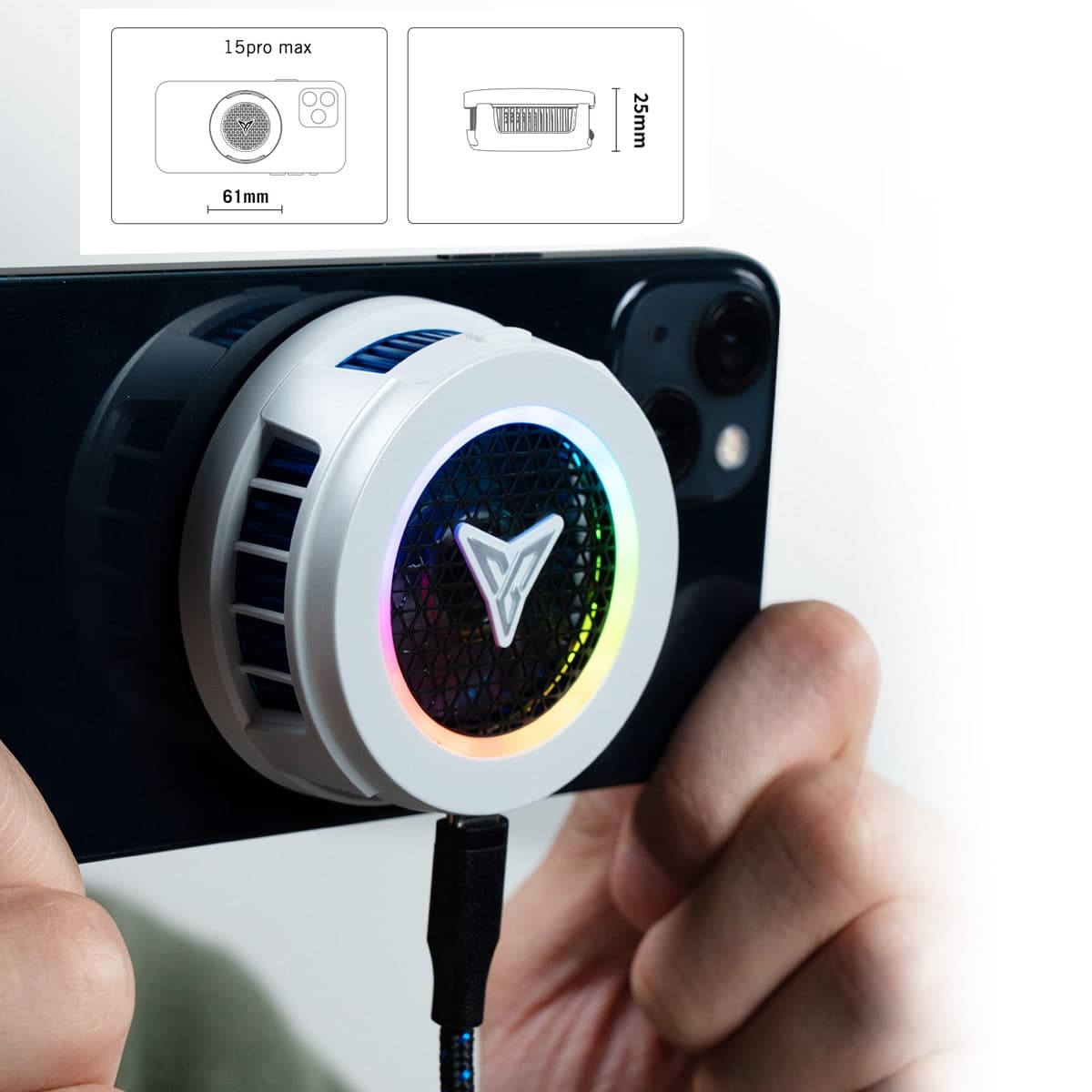 Quạt tản nhiệt điện thoại Flydigi B7X sò lạnh từ tính 27W led RGB điều chỉnh nhiệt độ thông minh - 8