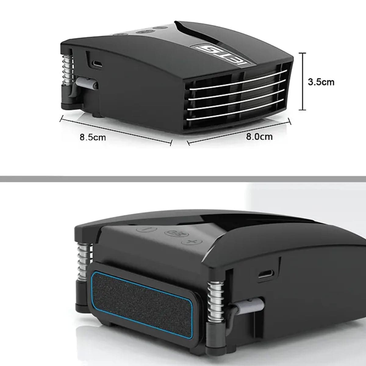 Quạt tản nhiệt laptop Iets GT202 Cooler V9 quạt hút gió chân không có màn hình hiển thị nhiệt độ bản cao cấp có củ sạc rời - 11