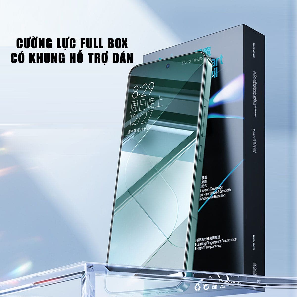 Kính cường lực Xiaomi 12S Pro viền đen 3D nhận vân tay màn hình Smart Devil - Dán màn hình Xiaomi Mi 12S Pro - 2