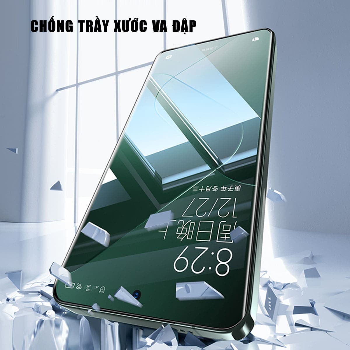 Kính cường lực Xiaomi 12S Pro viền đen 3D nhận vân tay màn hình Smart Devil - Dán màn hình Xiaomi Mi 12S Pro - 5
