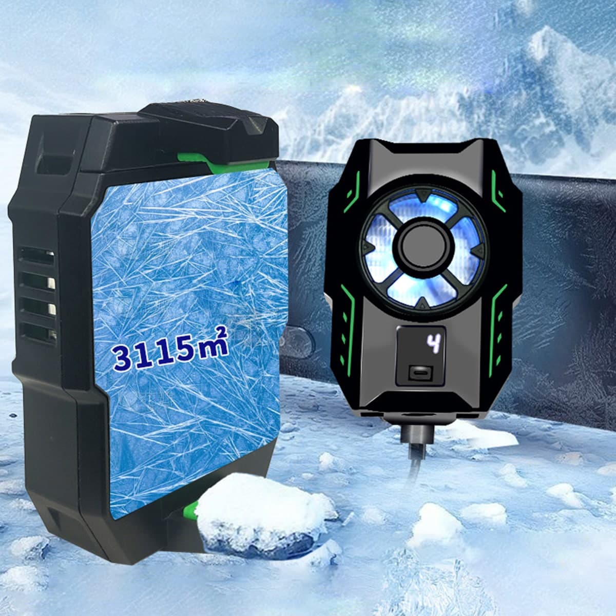 Quạt tản nhiệt điện thoại sò lạnh S26 màn hình hiển thị nhiệt độ Led RGB - Quạt sò lạnh giá rẻ - 8