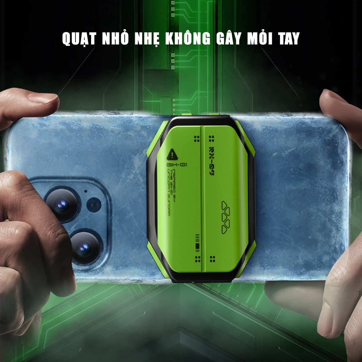 Quạt tản nhiệt điện thoại máy tính bảng sò lạnh từ tính X111 Quạt pin rời 2000MAh màn hình hiển thị nhiệt độ Led RGB - 6