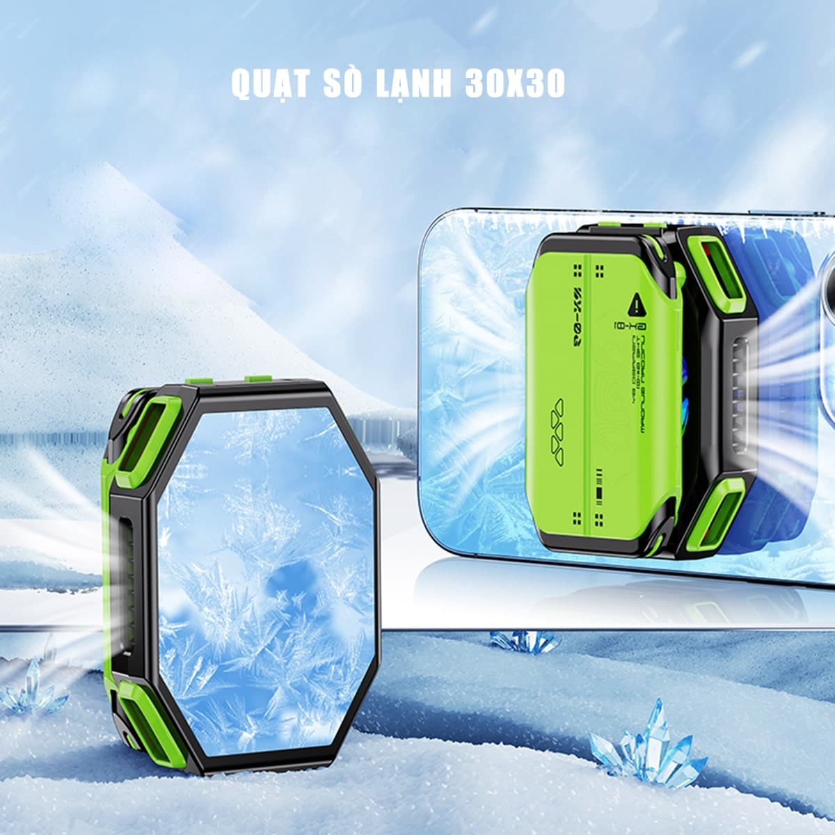 Quạt tản nhiệt điện thoại máy tính bảng sò lạnh từ tính X111 Quạt pin rời 2000MAh màn hình hiển thị nhiệt độ Led RGB - 3