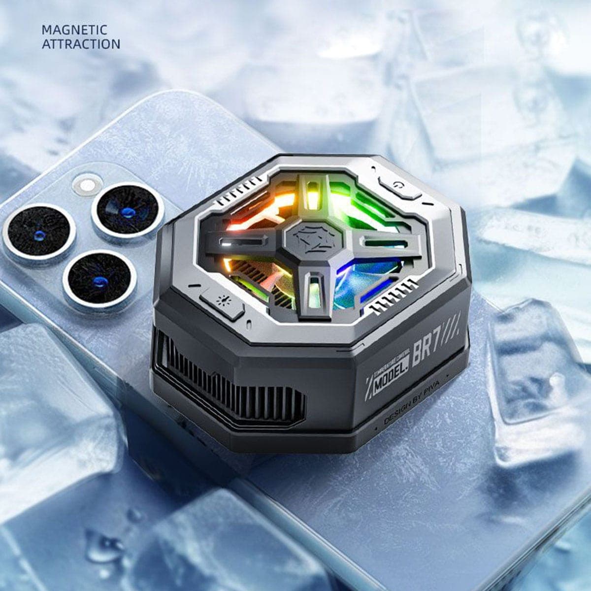 Quạt tản nhiệt điện thoại X15 Pro sò lạnh từ tính 40x40 - Piva BR7 công suất 25W bảo vệ kép NTC kiểm soát nhiệt độ thông minh - 4