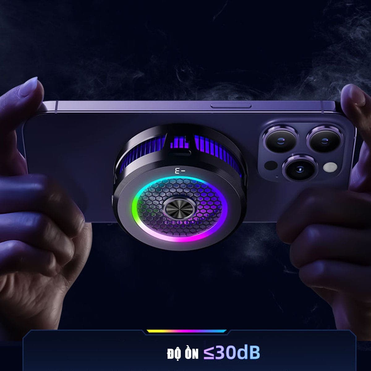 Quạt tản nhiệt điện thoại sò lạnh từ tính AL19 làm lạnh đóng băng màn hình hiển thị nhiệt độ led RGB - 8