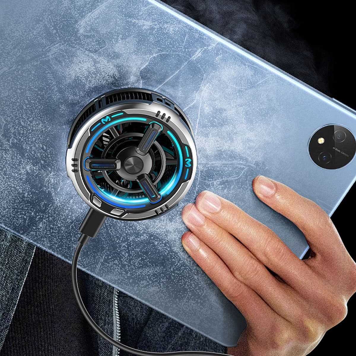 Quạt tản nhiệt điện thoại máy tính bảng sò lạnh từ tính cỡ lớn Memo CX09 làm lạnh đóng băng 36W led RGB - 5