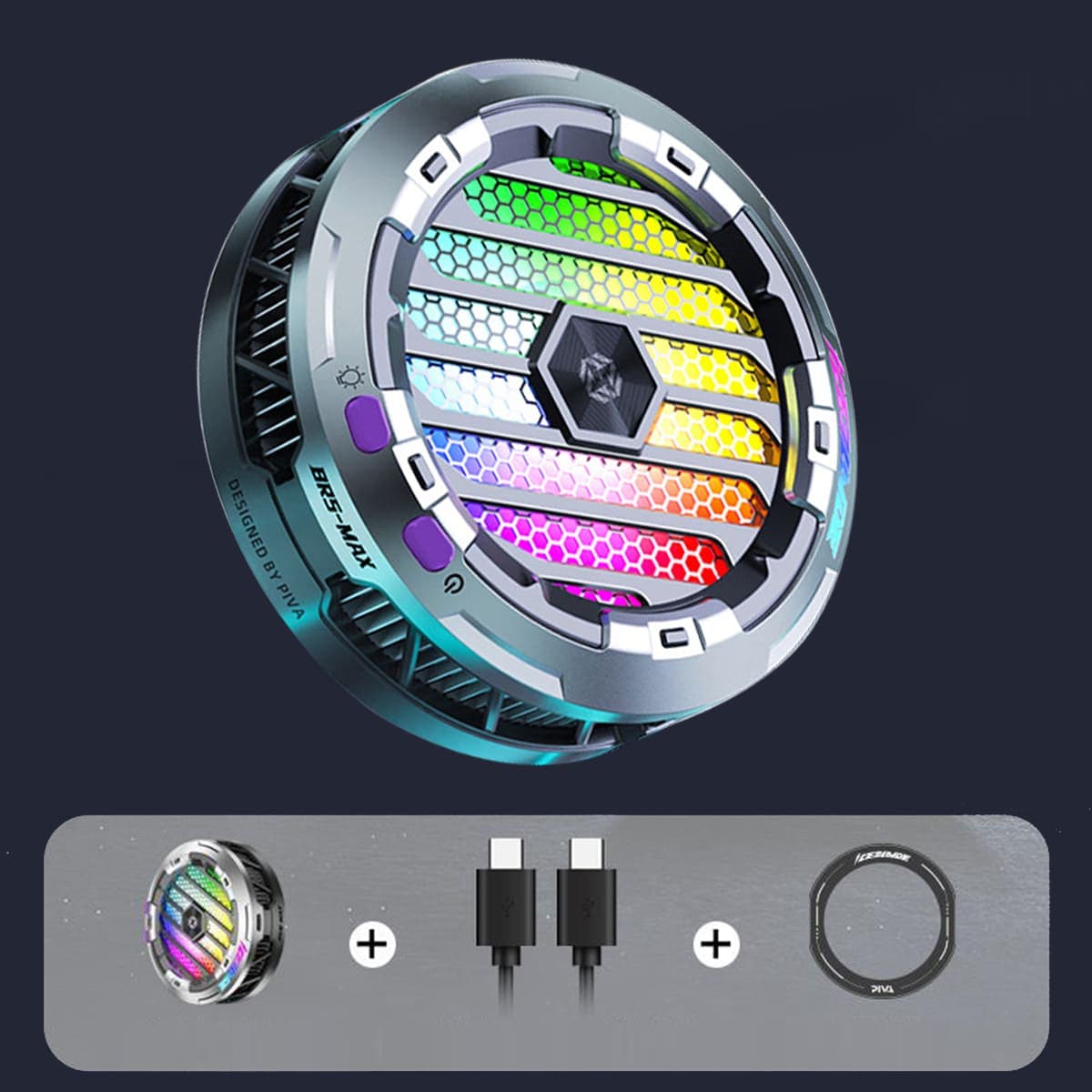 Quạt tản nhiệt máy tính bảng ipad X120 Ultra Max sò lạnh siêu lớn 50x50mm đóng băng full mặt công suất 30W - Piva BR5 Max - 2