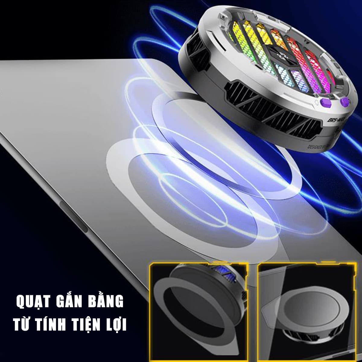 Quạt tản nhiệt máy tính bảng ipad X120 Ultra Max sò lạnh siêu lớn 50x50mm đóng băng full mặt công suất 30W - Piva BR5 Max - 10