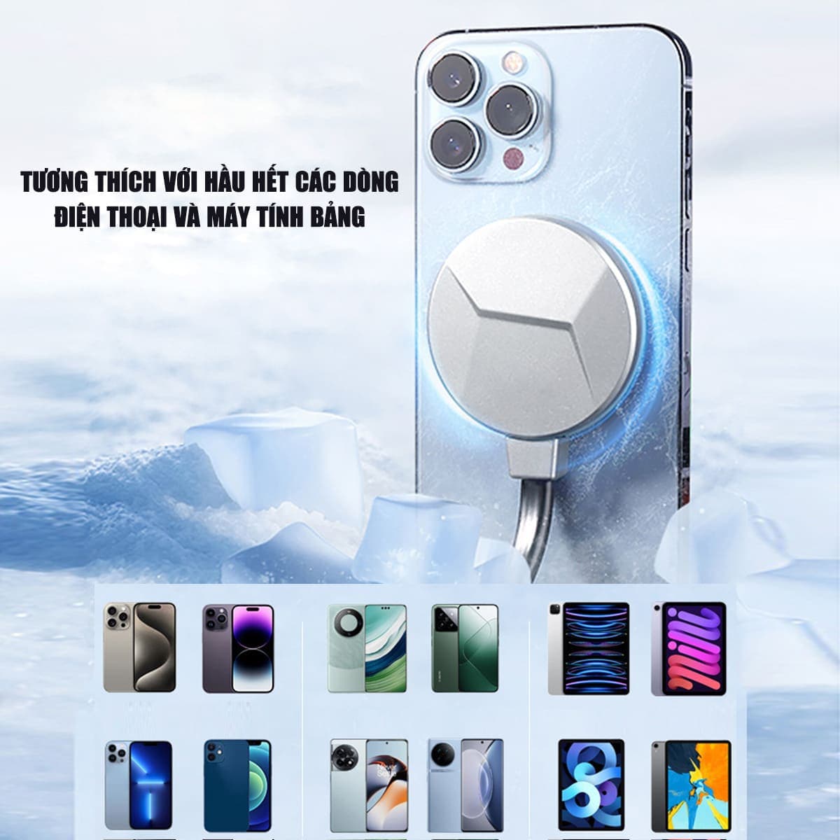 Quạt tản nhiệt điện thoại máy tính bảng chuyên dụng cho Livestream Z37 SE sò lạnh nước từ tính bản rút gọn - 7